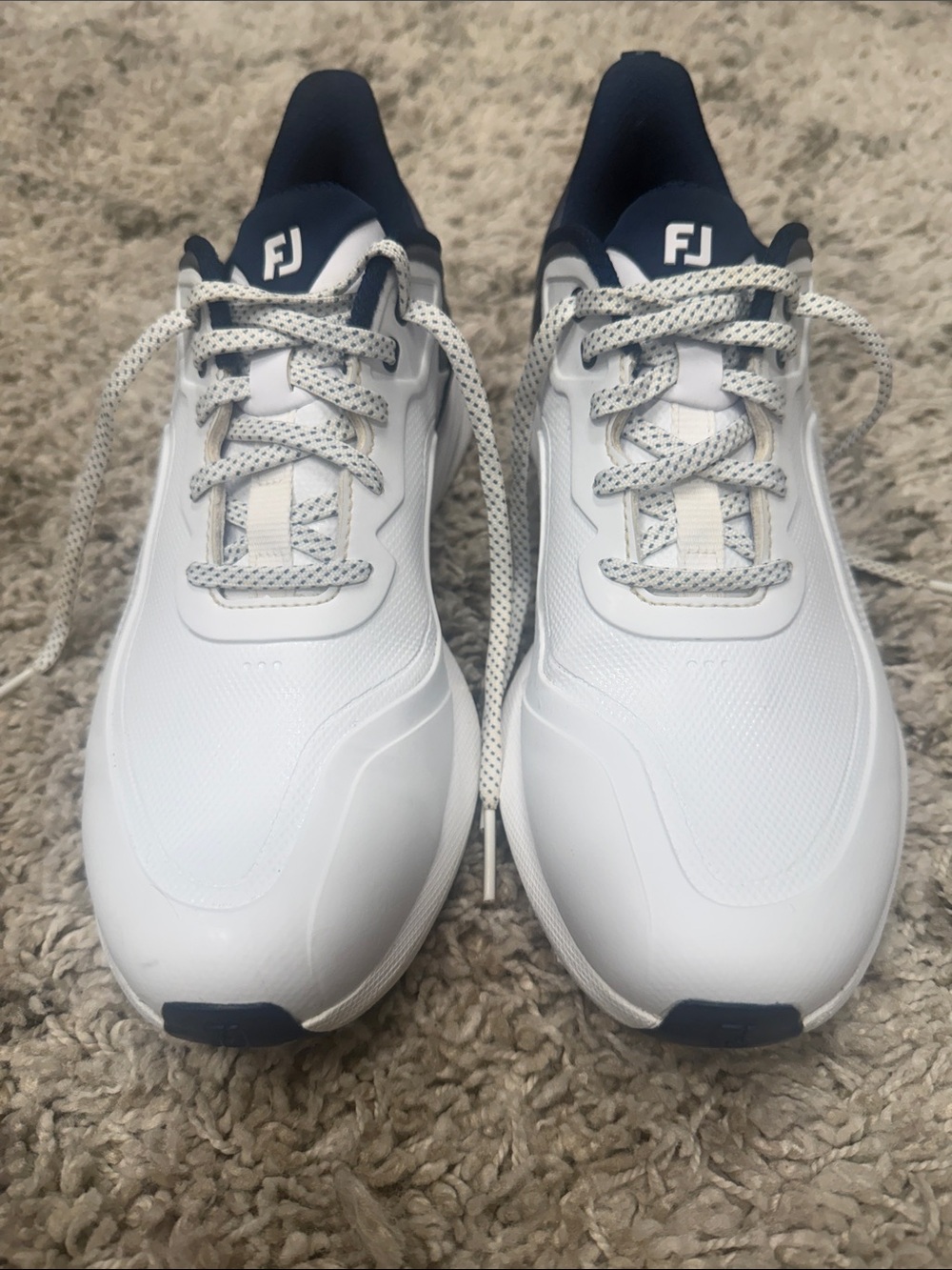 FootJoy Men’s White and Navy Athletic Golf Shoes